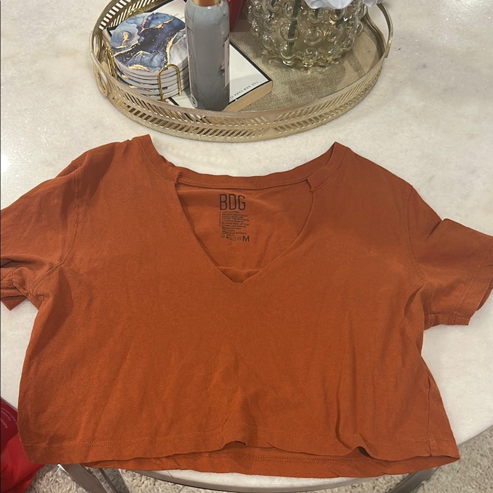 Urban Outfitters Orange V-Neck Top